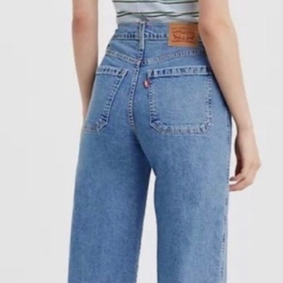 W28 Levi’s Mile High Cropped Wide leg Jeans - Picture 4 of 5